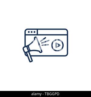 Video di insegnamento e di formazione - video informativo w icona pulsante video Illustrazione Vettoriale