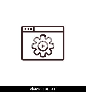 Video di insegnamento e di formazione - video informativo w icona pulsante video Illustrazione Vettoriale