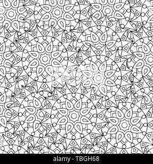 Abstract seamless pattern del mandala, pagine da colorare per bambini e adulti Illustrazione Vettoriale