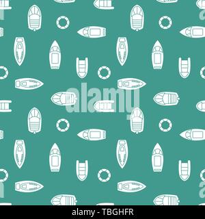 Barche di sagome pattern senza giunture Illustrazione Vettoriale