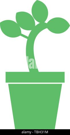 Pianta in vaso vettore icona Illustrazione Vettoriale