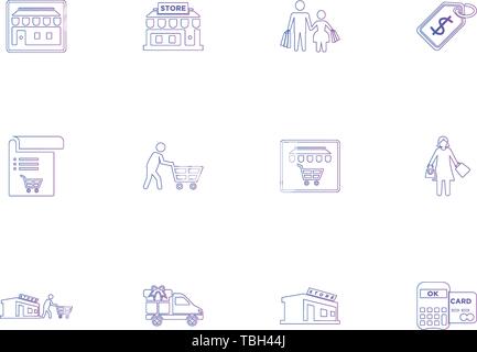 Shopping set di icone - vettore Illustrazione Vettoriale