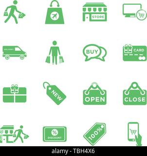 Shopping set di icone - Shopping e l'e-commerce icone - vettore Illustrazione Vettoriale