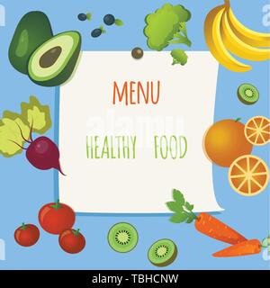 Gli adesivi con le verdure e la frutta. Illustrazione Vettoriale