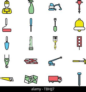 Set di icone di costruzione - Costruzione simbolo segno - Vettore Illustrazione Vettoriale