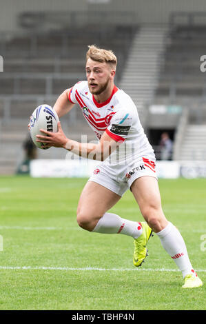 1 giugno 2019 , totalmente Wicked Stadium, St Helens, Inghilterra; Coral Challenge Cup 2019, Quarti di Finale , St Helens vs Wakefield Trinity ; Danny Richardson di St Helens Credito: Richard Long/news immagini Foto Stock