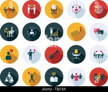 Business management piatto set di icone - Business moderno icone piatto di raccolta del vettore Illustrazione Vettoriale