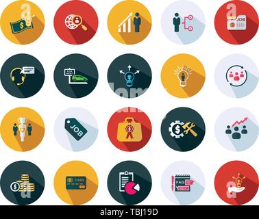 Sviluppo aziendale di set di icone - Business piatto set di segno Illustrazione Vettoriale