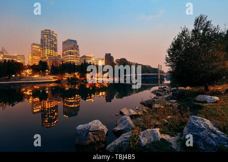 Calgary principe della isola di notte, Canada. Foto Stock