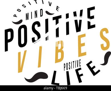 Citazione illustrazione vettoriale - mente positiva - positive vibes - vita positivo Illustrazione Vettoriale
