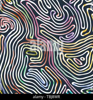 Vector pattern di colori, linee curve, in bianco e nero di sfondo grunge Illustrazione Vettoriale
