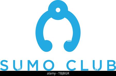 Il logo di Sumo vettore - lottatore di Sumo modello del logo su sfondo bianco Illustrazione Vettoriale