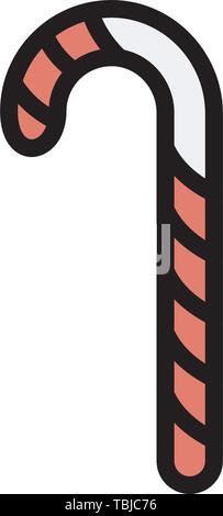La bacchetta di Natale di cioccolato design icona Illustrazione Vettoriale