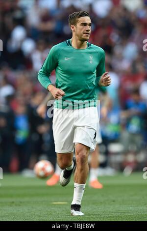 Madrid, Spagna. Dal 01 Giugno, 2019. KIERAN TRIPPIER PRIMA DELLA PARTITA Tottenham Hotspur FC contro il Liverpool FC in occasione della finale UEFA CHAMPIONS LEAGUE. MADRID. Giugno 1, 2019 Credit: CORDON PREMERE/Alamy Live News Credito: CORDON PREMERE/Alamy Live News Foto Stock