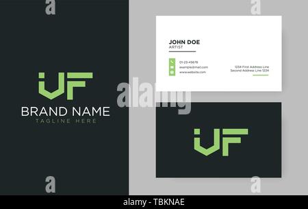 Lettera Premium VF logo con un elegante corporate identity template Illustrazione Vettoriale