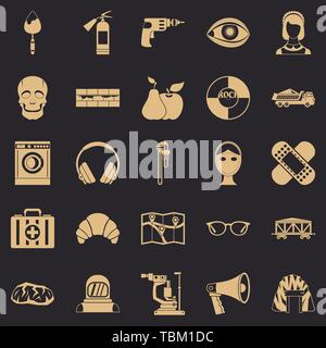 Strumento di set di icone, stile semplice Illustrazione Vettoriale