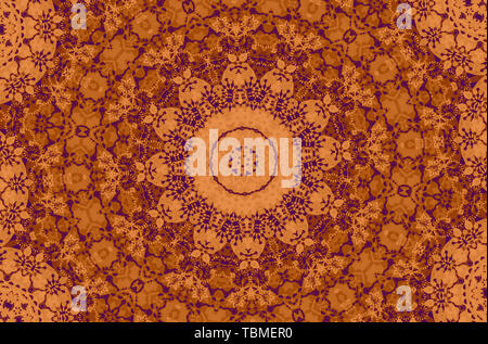 Arabian mandala stile. Astratto modello islamico. Arabo tradizionale configurazione geometrica. Oriente ornamento , indiana elegante arancione pallido e beige e viola co Foto Stock