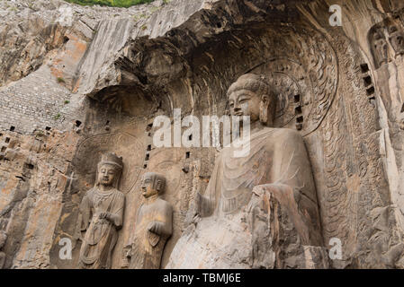 Fotografato in Luoyang le Grotte di Longmen, nella provincia di Henan, L Foto Stock