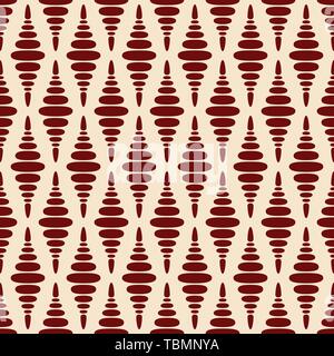 Abstract pattern senza giunture di ripetere regolarmente marrone forme liscia su sfondo beige. Vector colore di sfondo. Illustrazione Vettoriale