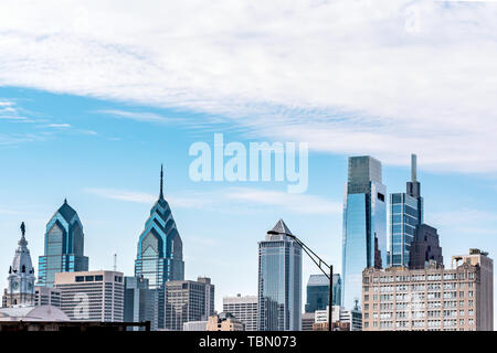 Philadelphia, Pennsylvania, Stati Uniti d'America - Dicembre 2018 - Visualizzazione classica della Skyline e il top os edifici Foto Stock