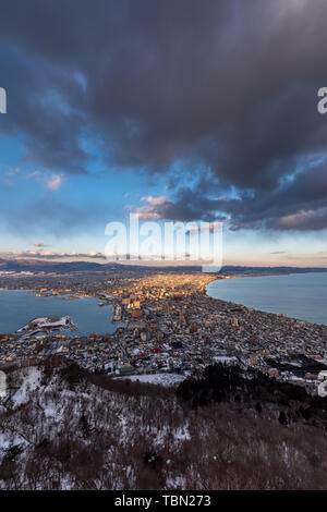 Vista di Hakodateyama in Hokkaido in Giappone Foto Stock