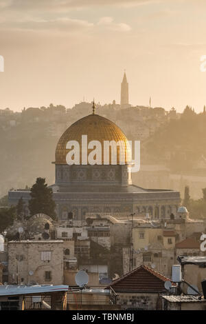 La moschea di al-Aqsa o Cupola della roccia a Gerusalemme, Israele Foto Stock