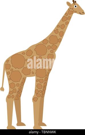 La giraffa icona in stile appartamento, Animali africani illustrazione vettoriale Illustrazione Vettoriale