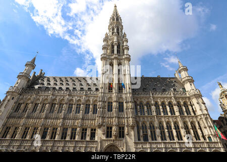 Il Municipio della Città di Bruxelles è un edificio gotico dal Medioevo. Foto Stock