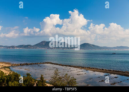 Mare Bohai scenario di Penglai Changshan isole, Yantai, Provincia di Shandong, Cina Foto Stock