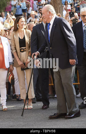 Aranjuez, Madrid, Spagna. 2 Giugno, 2019. Il re Juan Carlos di Spagna assiste la corrida omaggio a Maria de las Mercedes de Borbon a Plaza de Toros de Aranjuez il 2 giugno 2019 in Aranjuez, Spagna .Questo evento è l'ultimo evento come Re Juan Carlos di Spagna Spagna rappresenterà il Royals spagnolo prima di questo credito di pensionamento: Jack Abuin/ZUMA filo/Alamy Live News Foto Stock