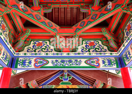Bellissimo motivo decorativo di antica architettura cinese Foto Stock