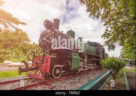 La scultura a Chiang Mai stazione ferroviaria, Thailandia Foto Stock