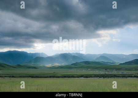 Sangke Prairie, Xia River, Gannan, provincia di Gansu Foto Stock