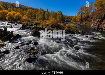 Autunno 2018 Vista del Monte Alshan Foto Stock