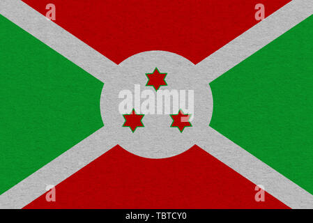 Burundi bandiera dipinta su carta. Sfondo patriottico. Bandiera nazionale del Burundi Foto Stock