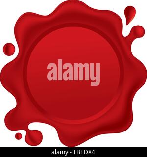 Illustrazione Vettoriale. Abstract realistico sigillo di cera isolate su sfondo bianco. Illustrazione Vettoriale