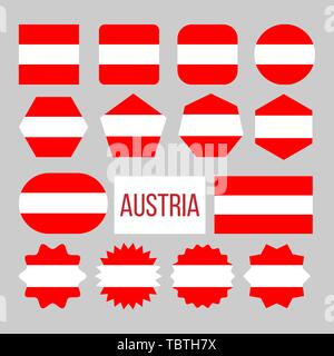 Bandiera dell'Austria collezione figura set di icone vettore Illustrazione Vettoriale