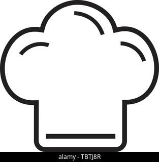 Lo Chef hat linea icona sullo sfondo bianco illustrazione vettoriale cappello di cottura Illustrazione Vettoriale