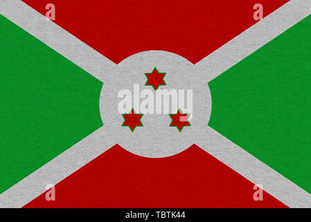 Burundi bandiera dipinta su carta. Sfondo patriottico. Bandiera nazionale del Burundi Foto Stock