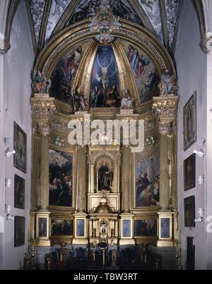 RETABLO MAYOR - SIGLO XVII. Autore: TORRE DE LA PEDRO. Posizione: Iglesia de Santo Domingo de Silos. Pinto. MADRID. Spagna. Foto Stock