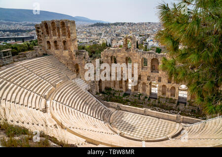 Anfiteatri rovine della civiltà dell'antica Grecia Foto Stock