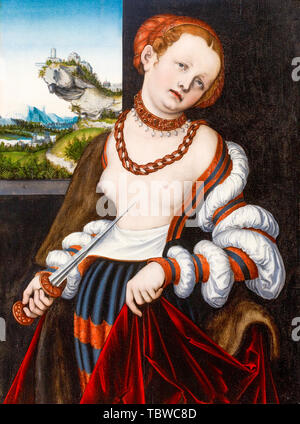 Lucas Cranach il Vecchio, il suicidio di Lucrezia, pittura, 1529 Foto Stock