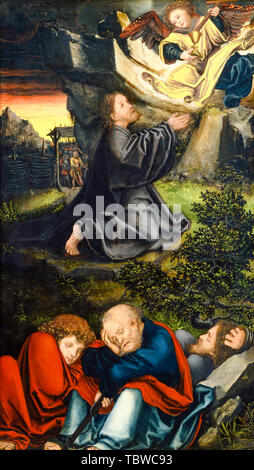 Lucas Cranach il Vecchio, il Giardino del Getsemani, agonia nel giardino, pittura, circa 1518 Foto Stock