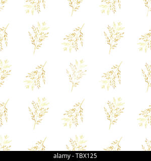 Il fogliame di appassimento acquerello pattern senza giunture Foto Stock