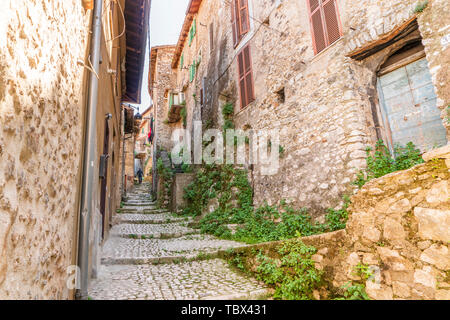 Incantevole città medievale di Artena, vicino Roma, lazio, Italy Foto Stock