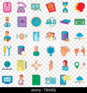 Messaggio di set di icone, stile cartoon Illustrazione Vettoriale