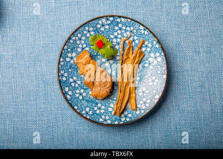 Essiccato di germogli di bambù carni arrosto, deliziosa Foto Stock