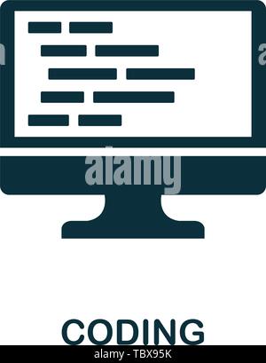 Icona codifica. Design di elementi creativi dalla collezione di icone del programmatore. Icona di codifica pixel Perfect per web design, app, software, utilizzo della stampa Illustrazione Vettoriale