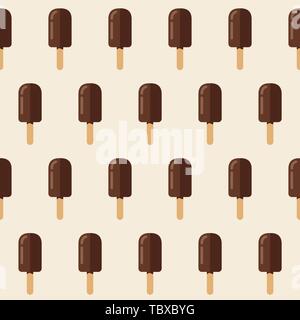 Rivestite di cioccolato gelato seamless pattern. Per lecca-lecca di ghiaccio. Illustrazione Vettoriale
