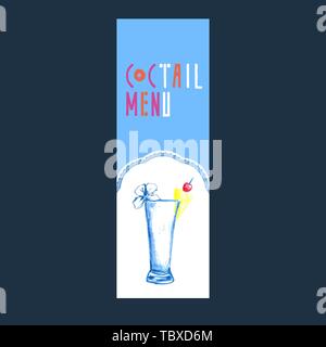 Cocktail party banner. Disegnata a mano vettore con pizzi igienico. Business corporate identity per il ristorante e bar menu design. Illustrazione Vettoriale. Illustrazione Vettoriale